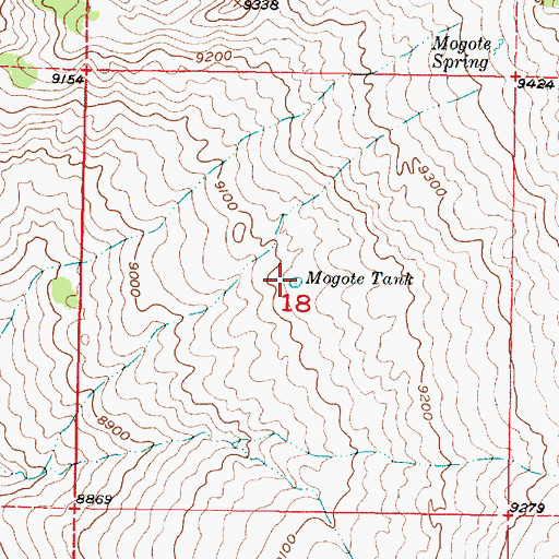 Topographic Map of Mogote Tank, NM