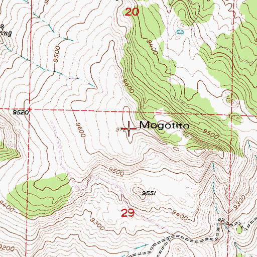 Topographic Map of Mogotito, NM