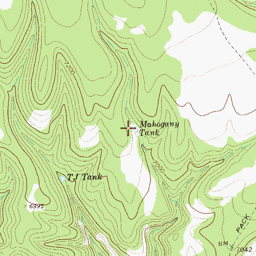 Topographic Map of Mahogany Tank, NM