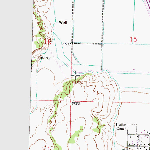 Topographic Map of Main Ditch, NM