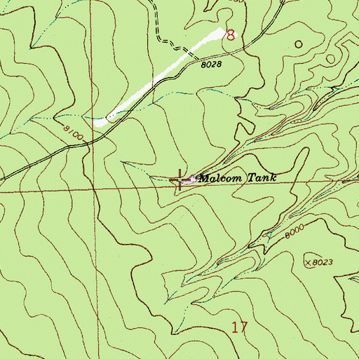 Topographic Map of Malcom Tank, NM