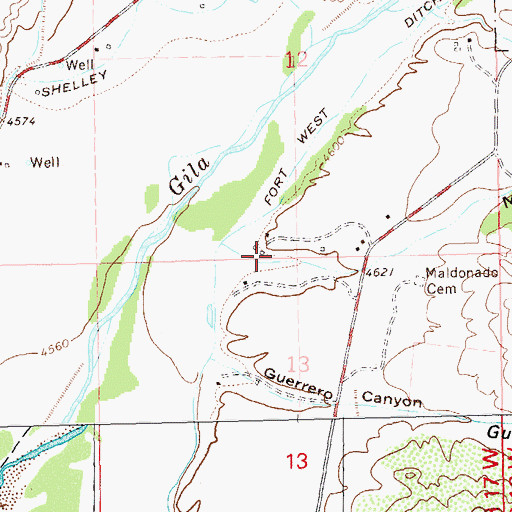 Topographic Map of Maldonado Canyon, NM