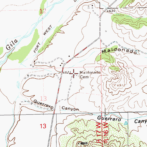 Topographic Map of Maldonado Cemetery, NM