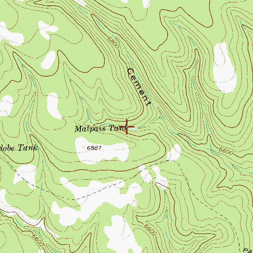 Topographic Map of Malpais Tank, NM