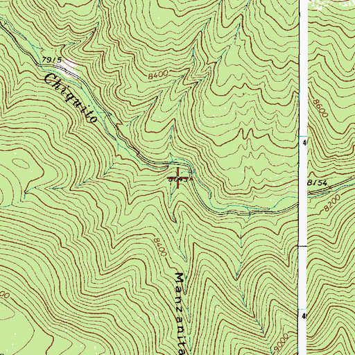 Topographic Map of Manzanita Canyon, NM