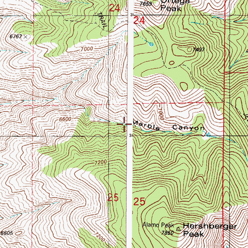 Topographic Map of Marble Canyon, NM