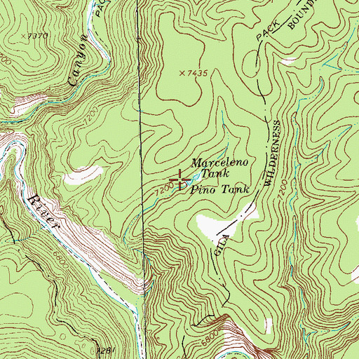 Topographic Map of Marceleno Tank, NM