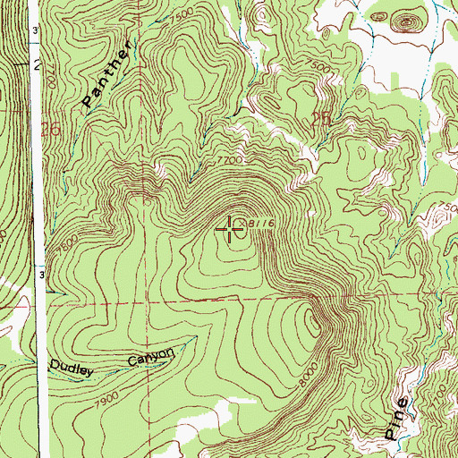Topographic Map of Mariano Mesa, NM