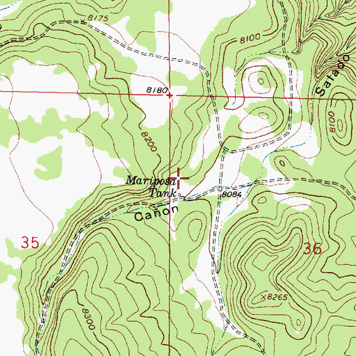 Topographic Map of Mariposa Tank, NM