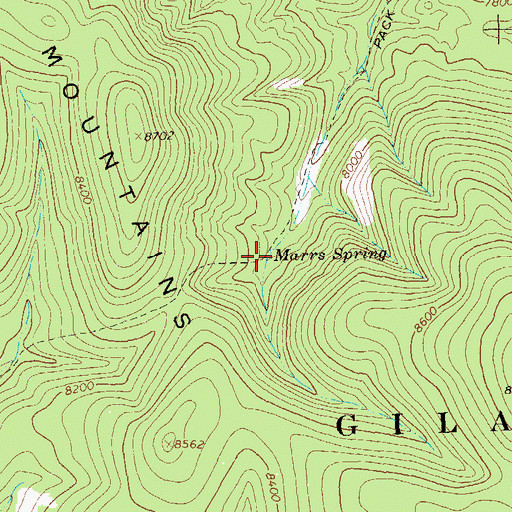Topographic Map of Marrs Spring, NM