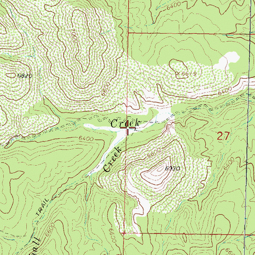 Topographic Map of Marshall Creek, NM