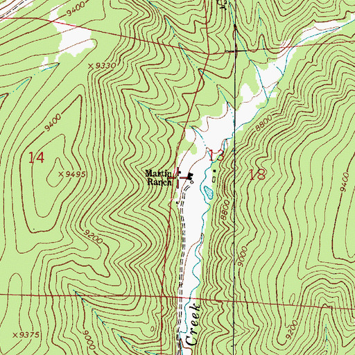Topographic Map of Martin Ranch, NM