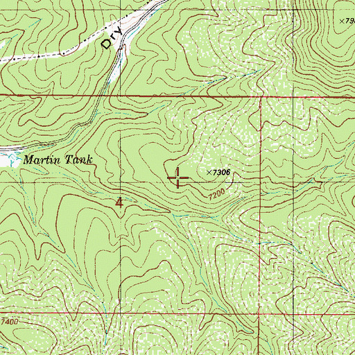 Topographic Map of Martin Tank, NM