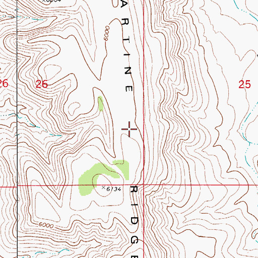 Topographic Map of Martine Ridge, NM