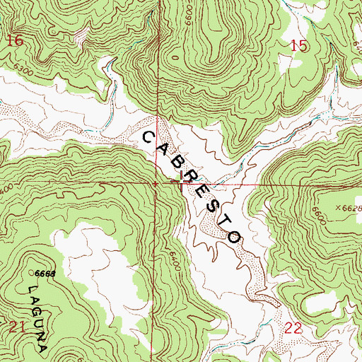Topographic Map of Martinez Canyon, NM