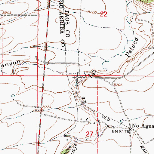 Topographic Map of Martinez Canyon, NM