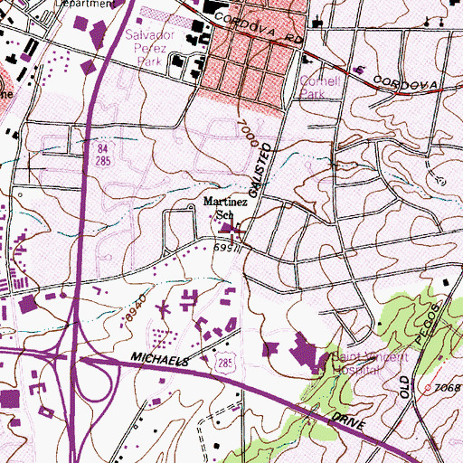 Topographic Map of Martinez School, NM