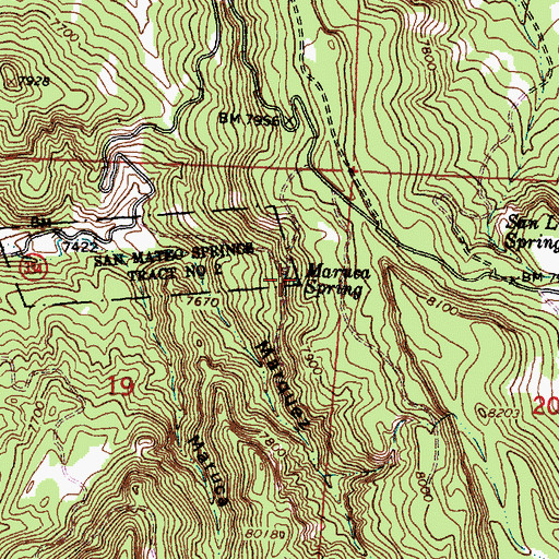 Topographic Map of Maruca Spring, NM