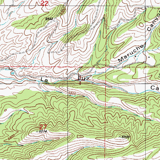 Topographic Map of Maruche Canyon, NM