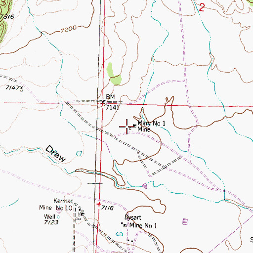 Topographic Map of Mary Number 1 Mine, NM
