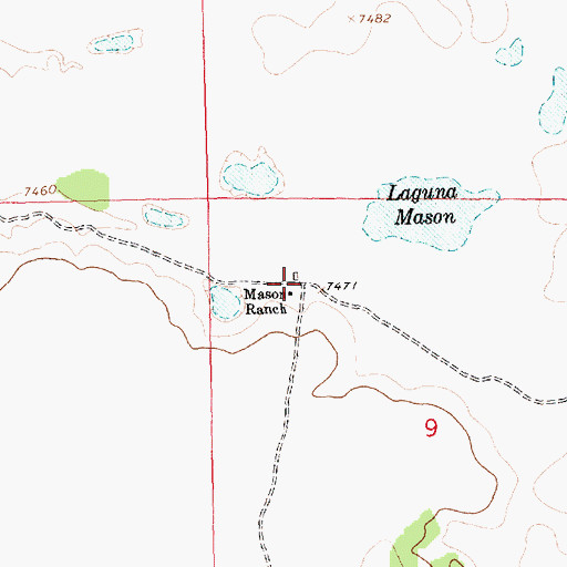 Topographic Map of Mason Ranch, NM