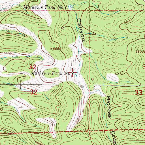 Topographic Map of Mathews Tank Number 2, NM
