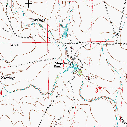 Topographic Map of Mays Ranch, NM