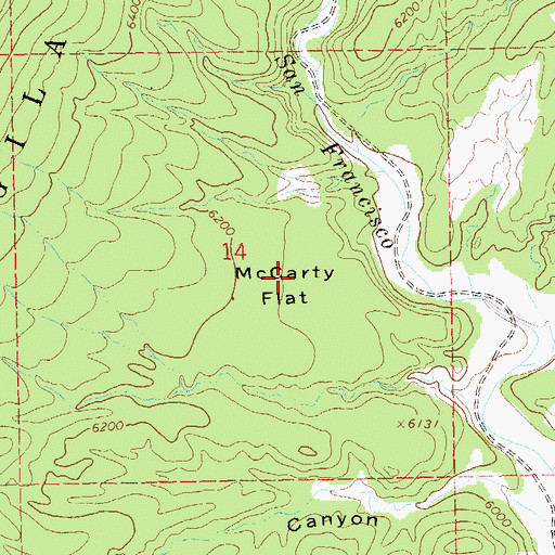 Topographic Map of McCarty Flat, NM