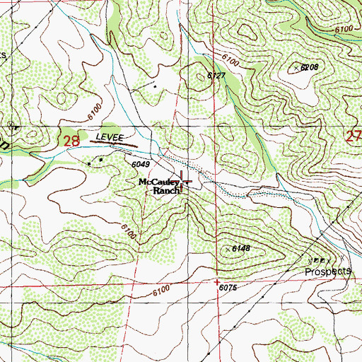 Topographic Map of McCauley Ranch, NM