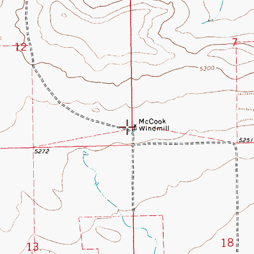 Topographic Map of McCook Windmill, NM