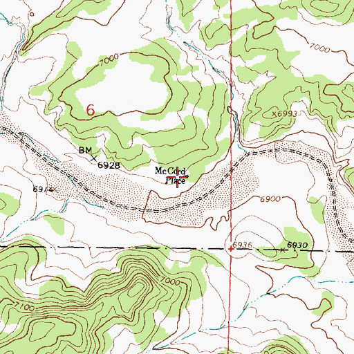 Topographic Map of McCord Place, NM