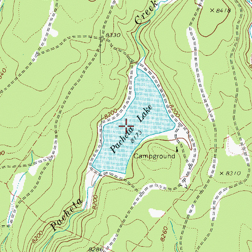 Topographic Map of Pacheta Lake, AZ