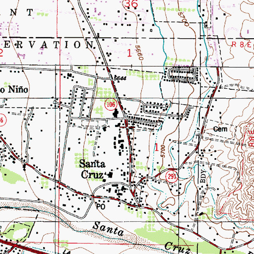 Topographic Map of McCurdy Church, NM