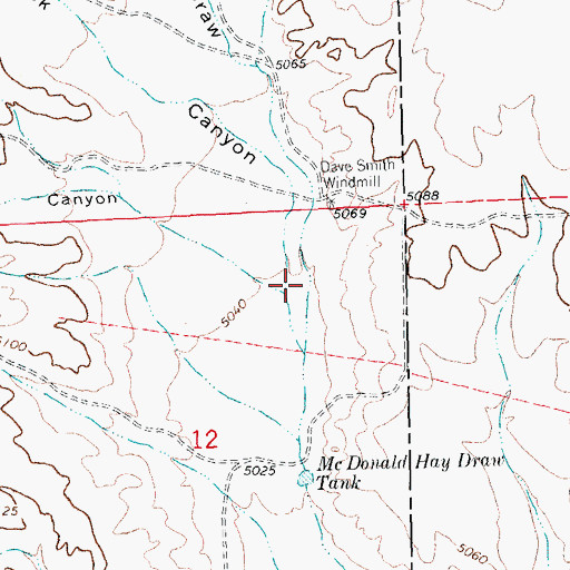 Topographic Map of McDonald Draw, NM