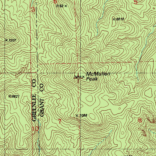 Topographic Map of McMullen Peak, NM