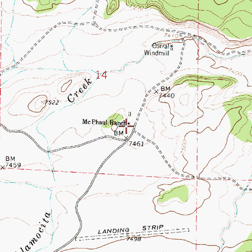 Topographic Map of McPhaul Ranch, NM