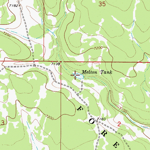 Topographic Map of Melton Tank, NM