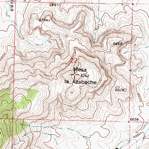 Topographic Map of Mesa la Azabache, NM