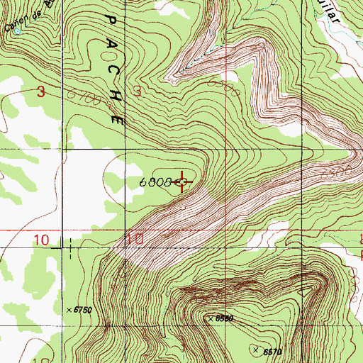 Topographic Map of Mesa Apache, NM