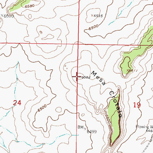 Topographic Map of Mesa Crotalo, NM