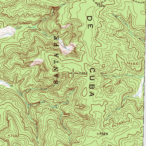 Topographic Map of Mesa de Cuba, NM