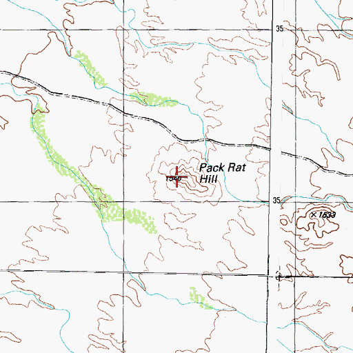 Topographic Map of Pack Rat Hill, AZ