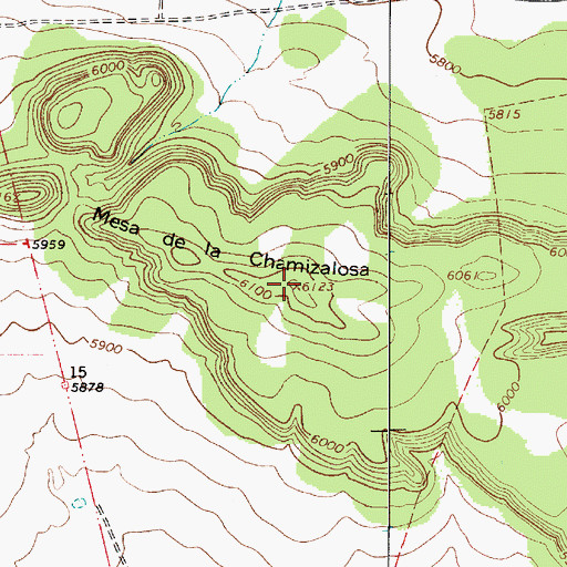 Topographic Map of Mesa de la Chamizalosa, NM