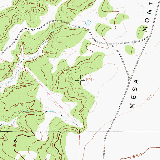 Topographic Map of Mesa Montosa, NM