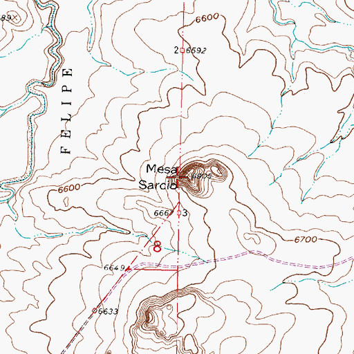 Topographic Map of Mesa Sarcio, NM
