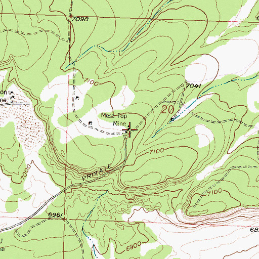 Topographic Map of Mesa Top Mine, NM