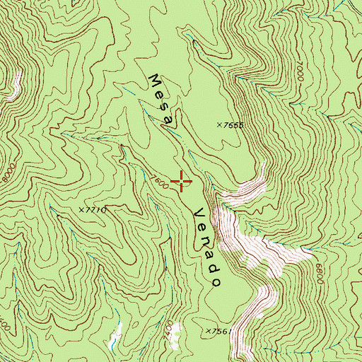 Topographic Map of Mesa Venado, NM