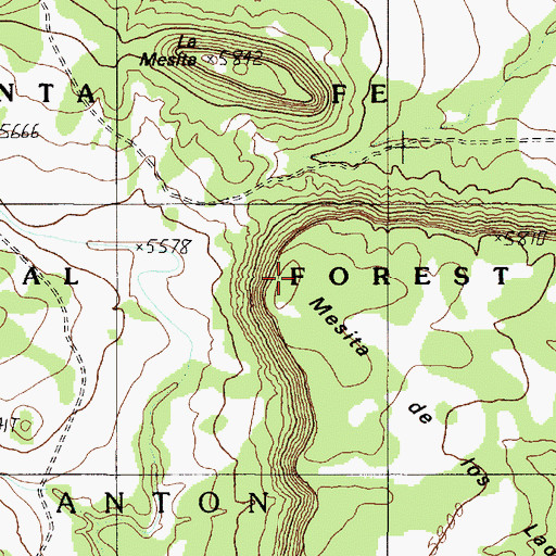 Topographic Map of Mesita de los Ladrones, NM