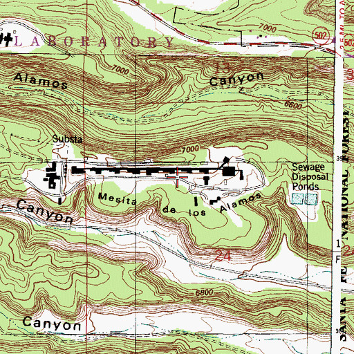 Topographic Map of Mesita de Los Alamos, NM