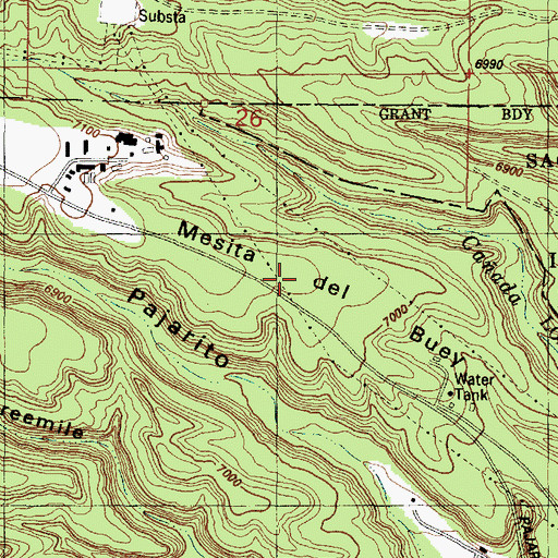 Topographic Map of Mesita del Buey, NM